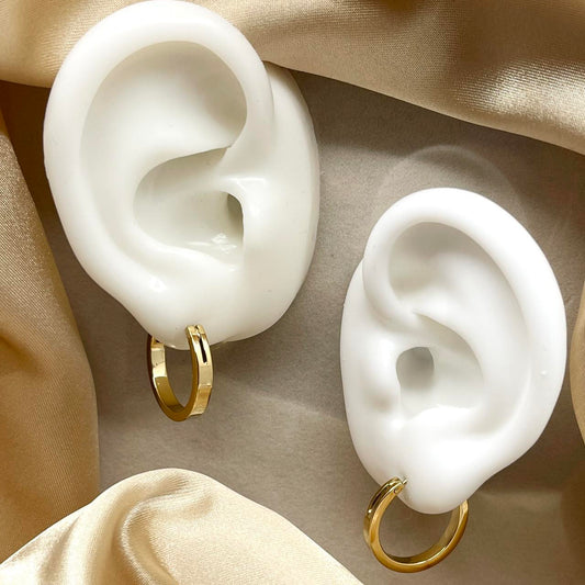 Flat Hoop Earrings | 18K Gold Plated