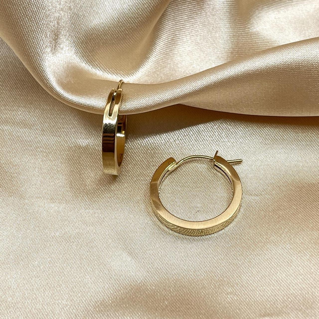 Flat Hoop Earrings | 18K Gold Plated