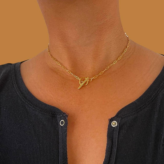 T Bar Paperclip Necklace