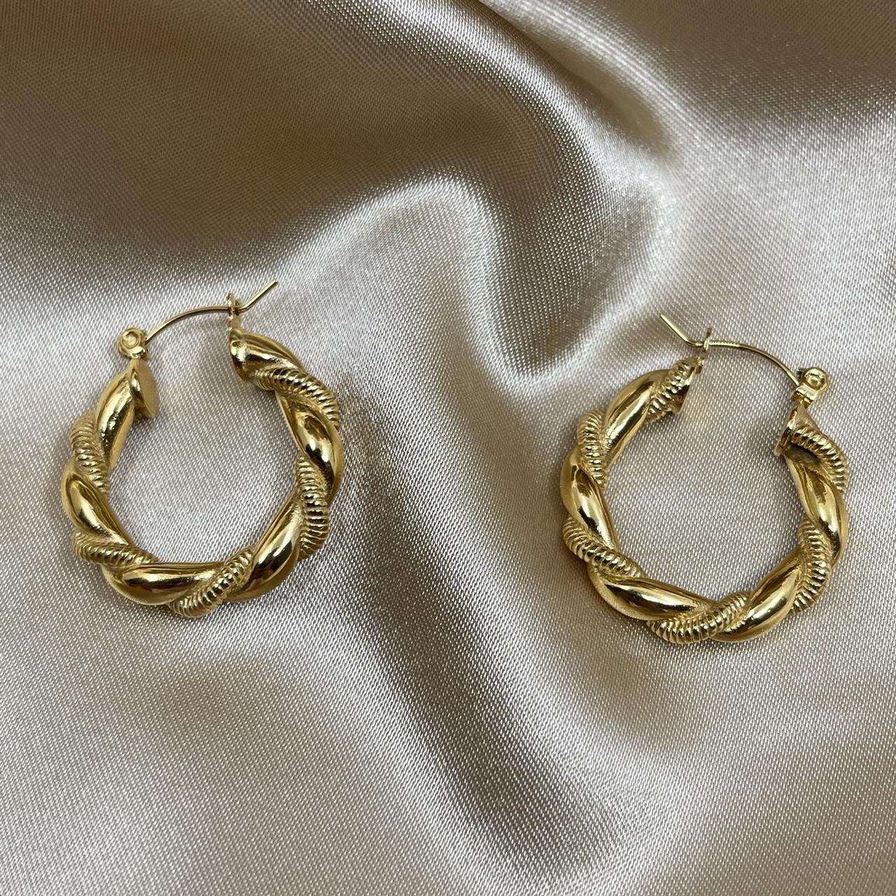 Gold Twisted Hoops | 18k Gold Plated