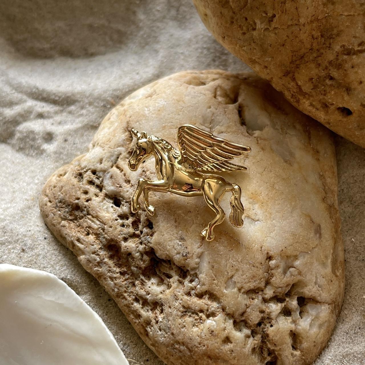 Gold Unicorn Pegasus Pendant