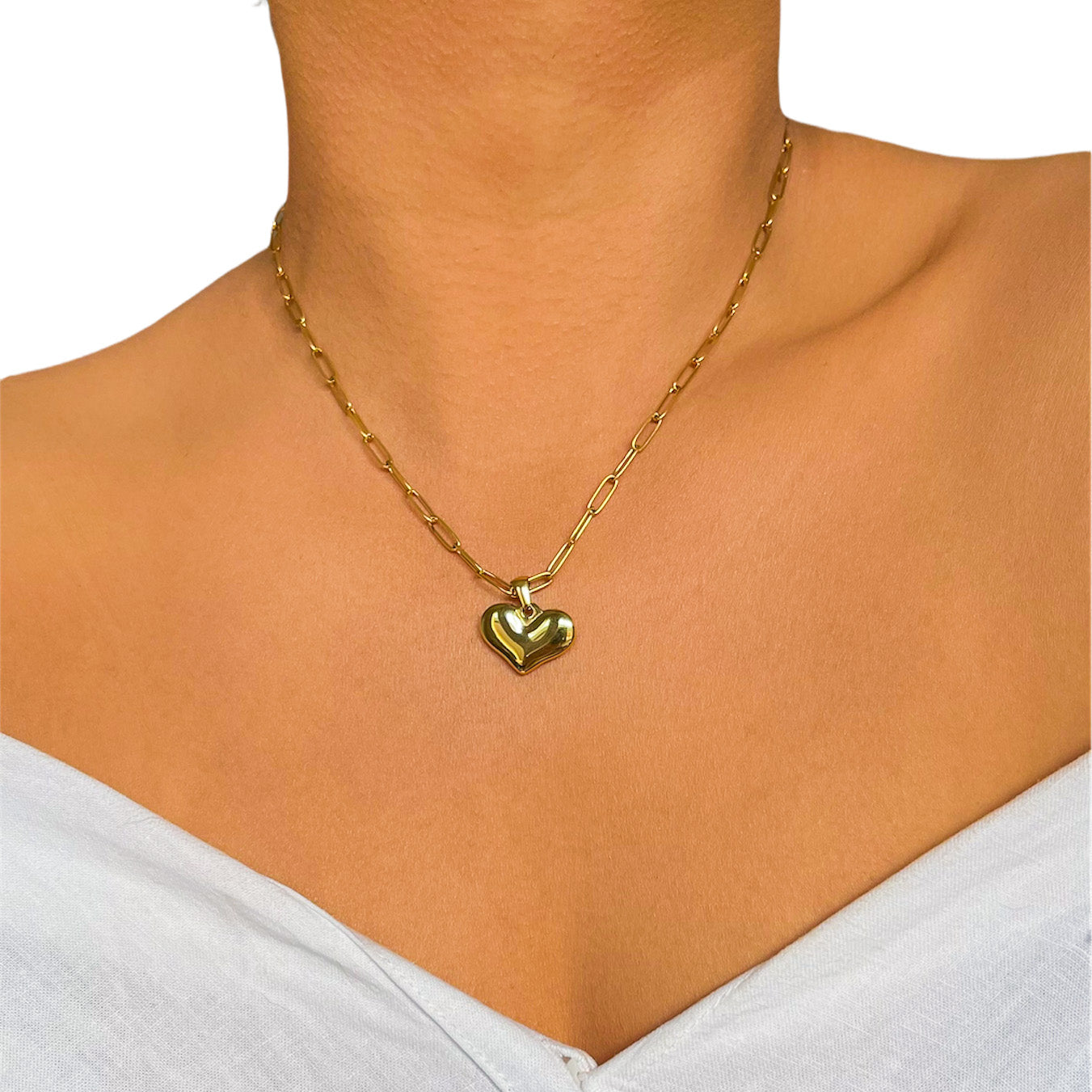 Heart Pendant Necklace | 18K Gold Plated