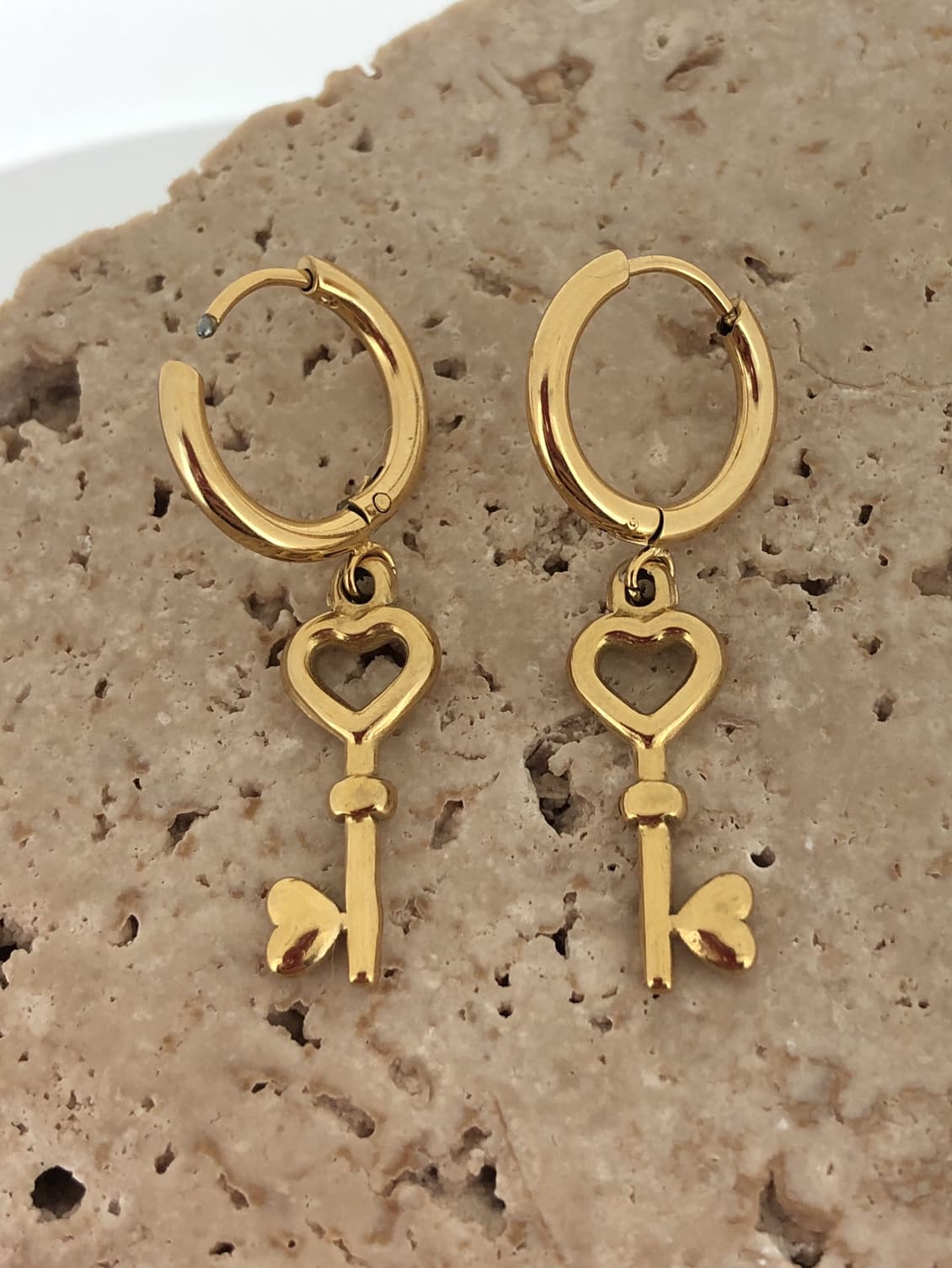 Key To Your Heart Hoops | 18K Gold Plated