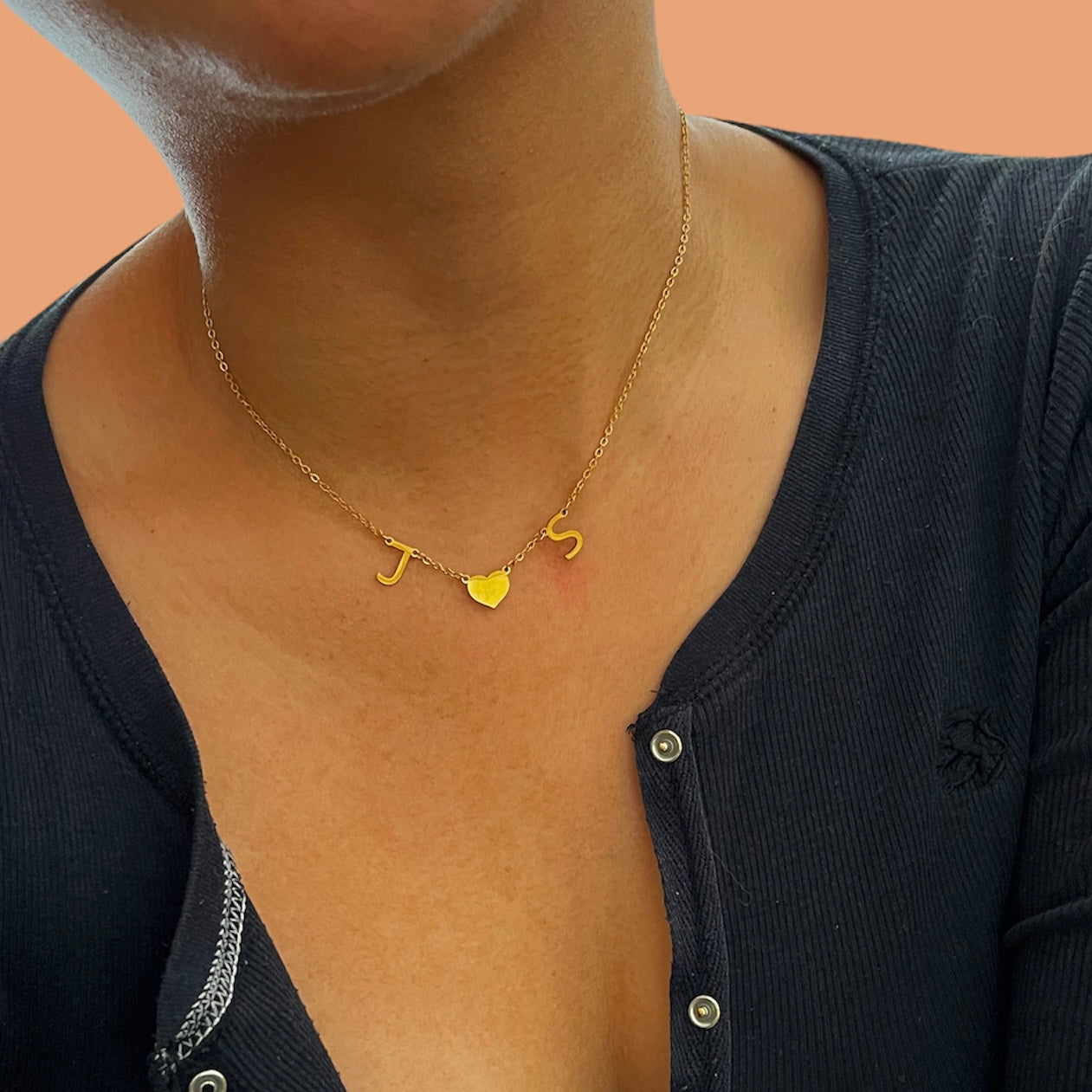 Gold Initial Necklace | 18k Gold Plated