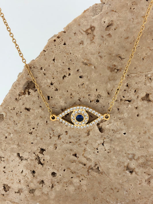 Evil Eye Necklace | 18k Gold Plated