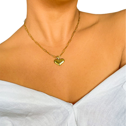 Heart Pendant Necklace | 18K Gold Plated